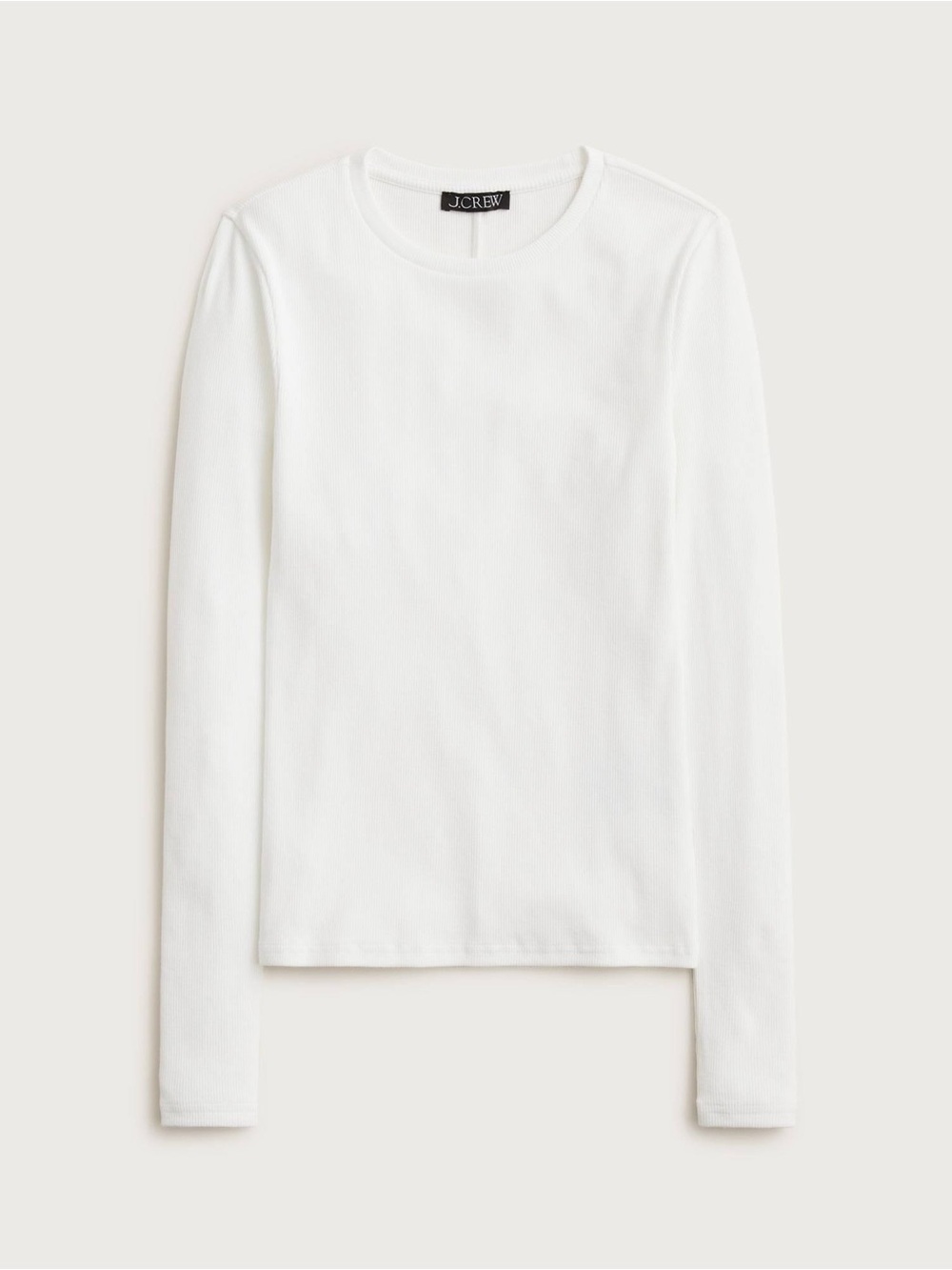 🤍 J.Crew Perfect Rib Long Sleeve Tee White NWT Medium